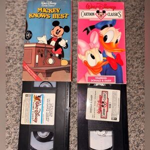 Disney Mickey and Donald & Daisy VHS Set - Red and Pink Covers